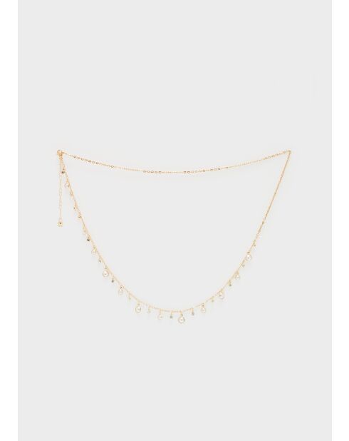 Dunne riem met gouden hangers