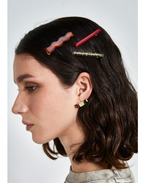 Ensemble de barrettes cheveux multicolore