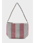 Sac bandoulière Blenda fushia / blanc - 23 x 17 x 1 cm