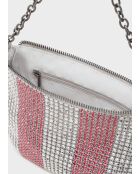 Sac bandoulière Blenda fushia / blanc - 23 x 17 x 1 cm