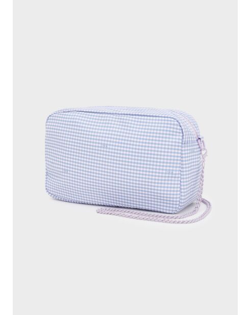 Pochette moyenne Vichy lilas - 23 x 14 x 10 cm