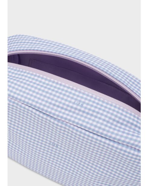 Pochette moyenne Vichy lilas - 23 x 14 x 10 cm