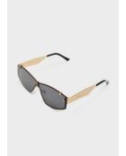 Schwarze und goldene Sofia Maskenbrille