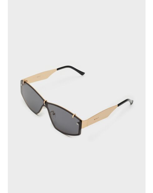 Schwarze und goldene Sofia Maskenbrille