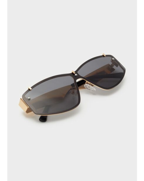 Schwarze und goldene Sofia Maskenbrille