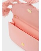 Pochette en velours Delia perles rose - 20x136x5 cm