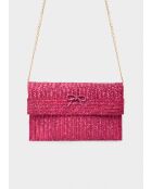 Pochette Sami BRUNE et NŒUD rose foncé - 30x19 cm