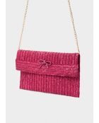 Pochette Sami BRUNE et NŒUD rose foncé - 30x19 cm