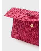 Pochette Sami BRUNE et NŒUD rose foncé - 30x19 cm