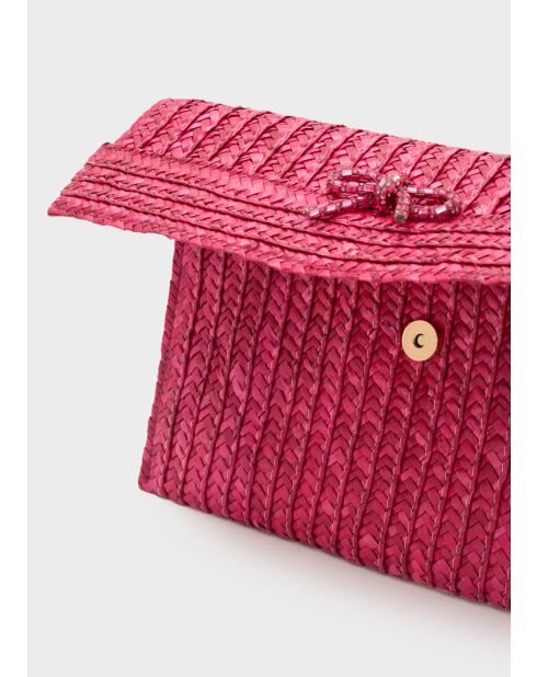 Pochette Sami BRUNE et NŒUD rose foncé - 30x19 cm