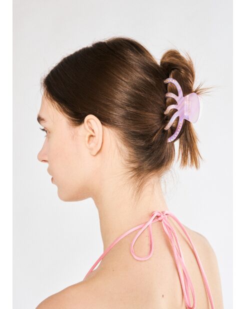 Pince à cheveux poulpe en résine lilas