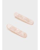 Ensemble de barrettes à cheveux marbré babe rose