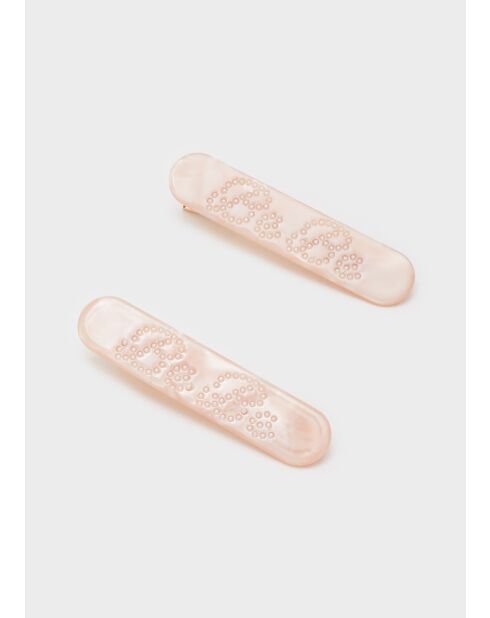 Ensemble de barrettes à cheveux marbré babe rose