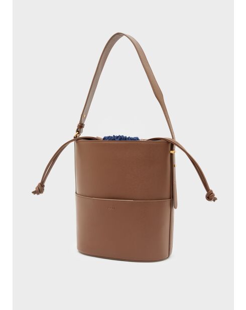 Sac seau Miranda marron/bleu - 29x9x30 cm