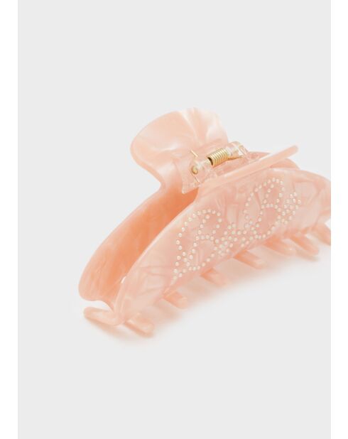Pince à cheveux marbré rose