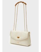 Sac bandoulière Bernadine blanc / blanc cassé - 27 x 18 x 10 cm