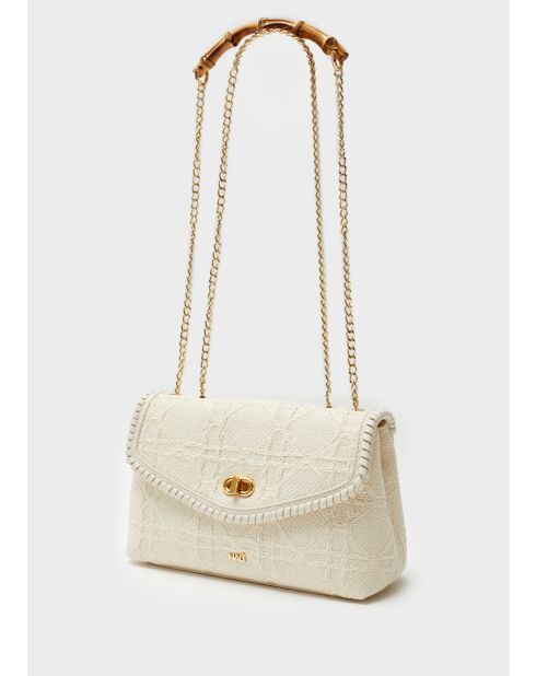 Sac bandoulière Bernadine blanc / blanc cassé - 27 x 18 x 10 cm