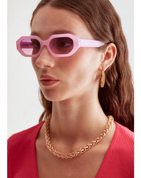 gafas de sol rectangulares rosas flavia