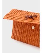Pochette Sami PAILLE et NŒUD bleu/orange - 30x19 cm