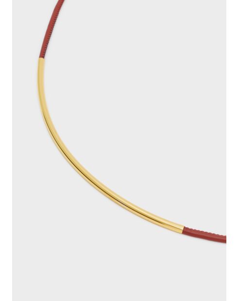 Ceinture tube avec élément doré et corde oche
