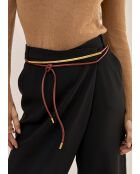 Ceinture tube avec élément doré et corde oche
