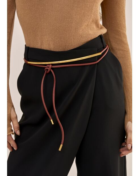 Ceinture tube avec élément doré et corde oche