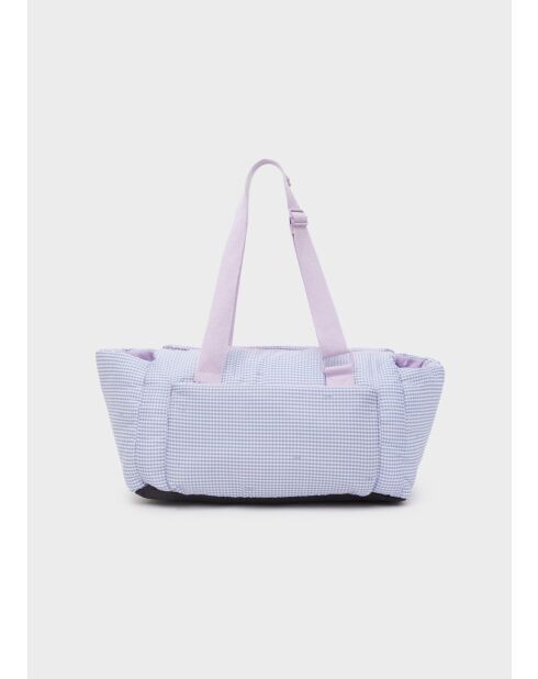 Sac pour animaux Vichy lilas - 39 x 26 x 29 cm