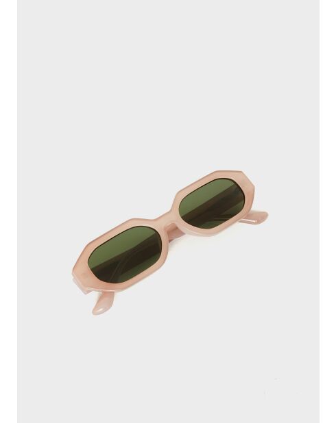 Flavia beigefarbene rechteckige Sonnenbrille