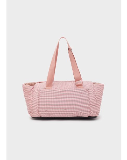 Sac pour animaux Vichy rose - 39 x 26 x 29 cm