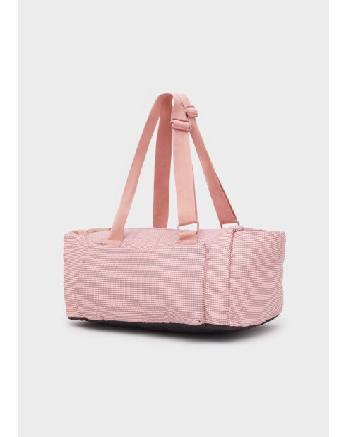 Sac pour animaux Vichy rose - 39 x 26 x 29 cm
