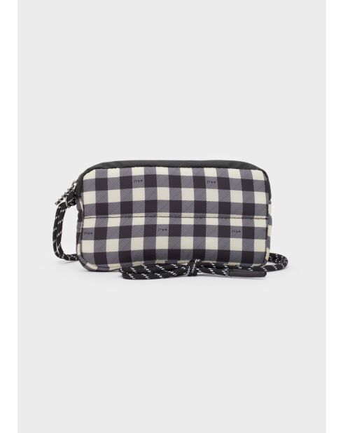 Sac pour téléphone vichy brun - 18.5 x 9.5 x 3 cm