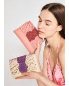 Pochette Delia en velours avec perles crème - 20x13x3.5 cm