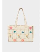 Sac cabas Brodé blanc - 29x15x42 cm