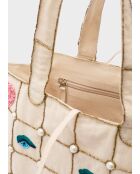 Sac cabas Brodé blanc - 29x15x42 cm
