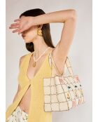 Sac cabas Brodé blanc - 29x15x42 cm