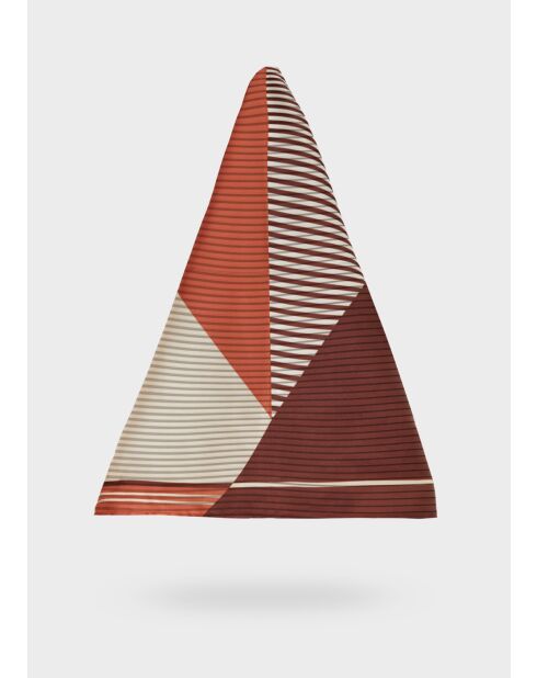 sciarpa a motivi marrone/beige