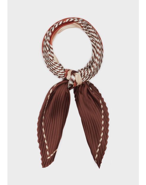 sciarpa a motivi marrone/beige