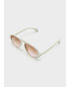 Lunettes d'aviateur blanc/rose