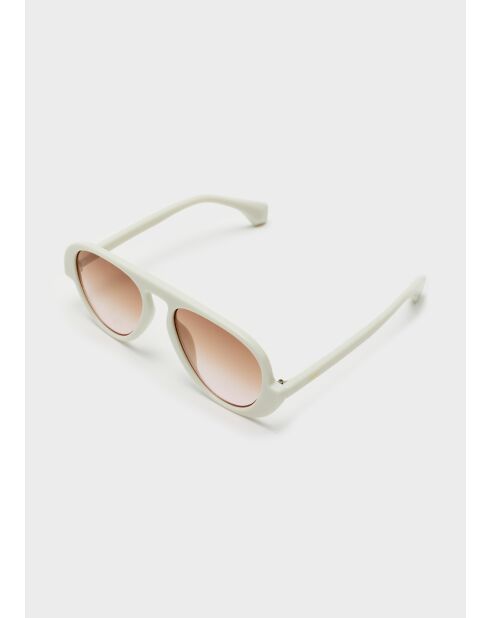 Gafas de aviador blancas/rosas