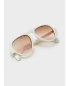 Lunettes d'aviateur blanc/rose