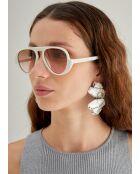 Lunettes d'aviateur blanc/rose
