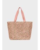 Pochette Pamela à pois rose / vert - 37x22x37 cm