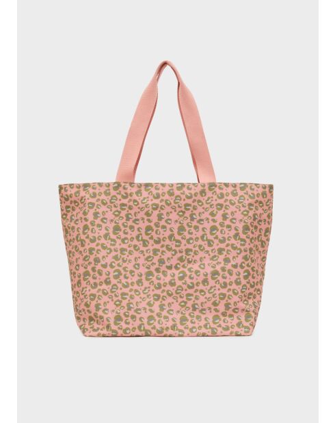 Pochette Pamela à pois rose / vert - 37x22x37 cm