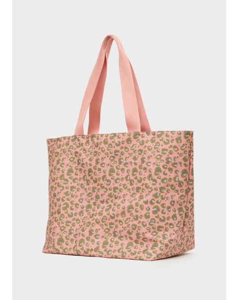 Pochette Pamela à pois rose / vert - 37x22x37 cm