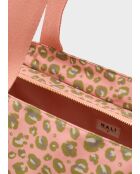 Pochette Pamela à pois rose / vert - 37x22x37 cm
