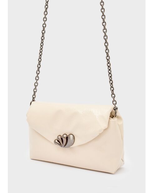 Sac bandoulière Sharon avec glaçage ecru - 23x7x14,5 cm