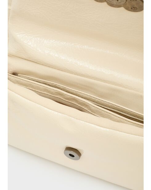 Sac bandoulière Sharon avec glaçage ecru - 23x7x14,5 cm
