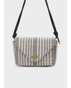 Sac bandoulière Bloom beige/noir - 22 x 7.5 x 14 cm