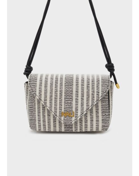 Sac bandoulière Bloom beige/noir - 22 x 7.5 x 14 cm