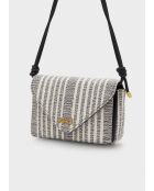 Sac bandoulière Bloom beige/noir - 22 x 7.5 x 14 cm